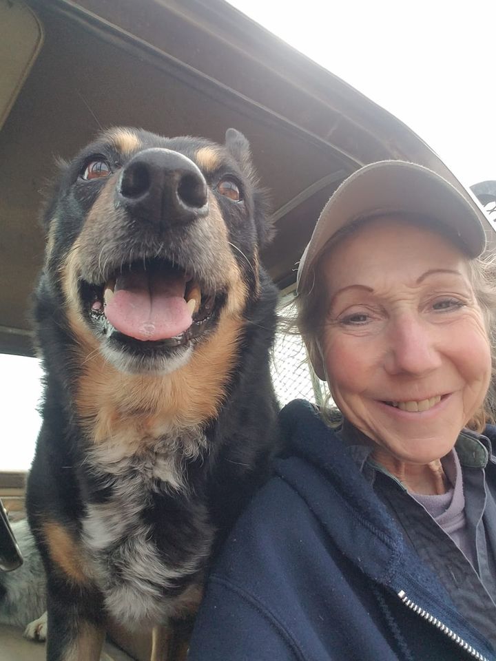 joyce with black dog